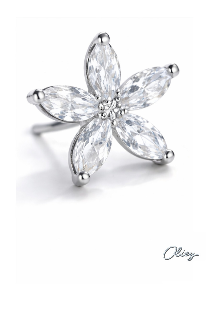 Cute Female Blue Zircon Stars Stud Earrings