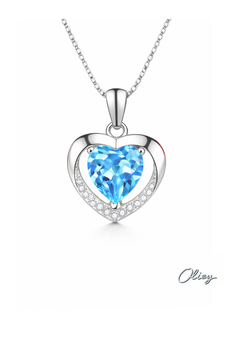 925 Sterling Silver Heart Shape Pendant Necklace